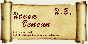 Uteša Bencun vizit kartica